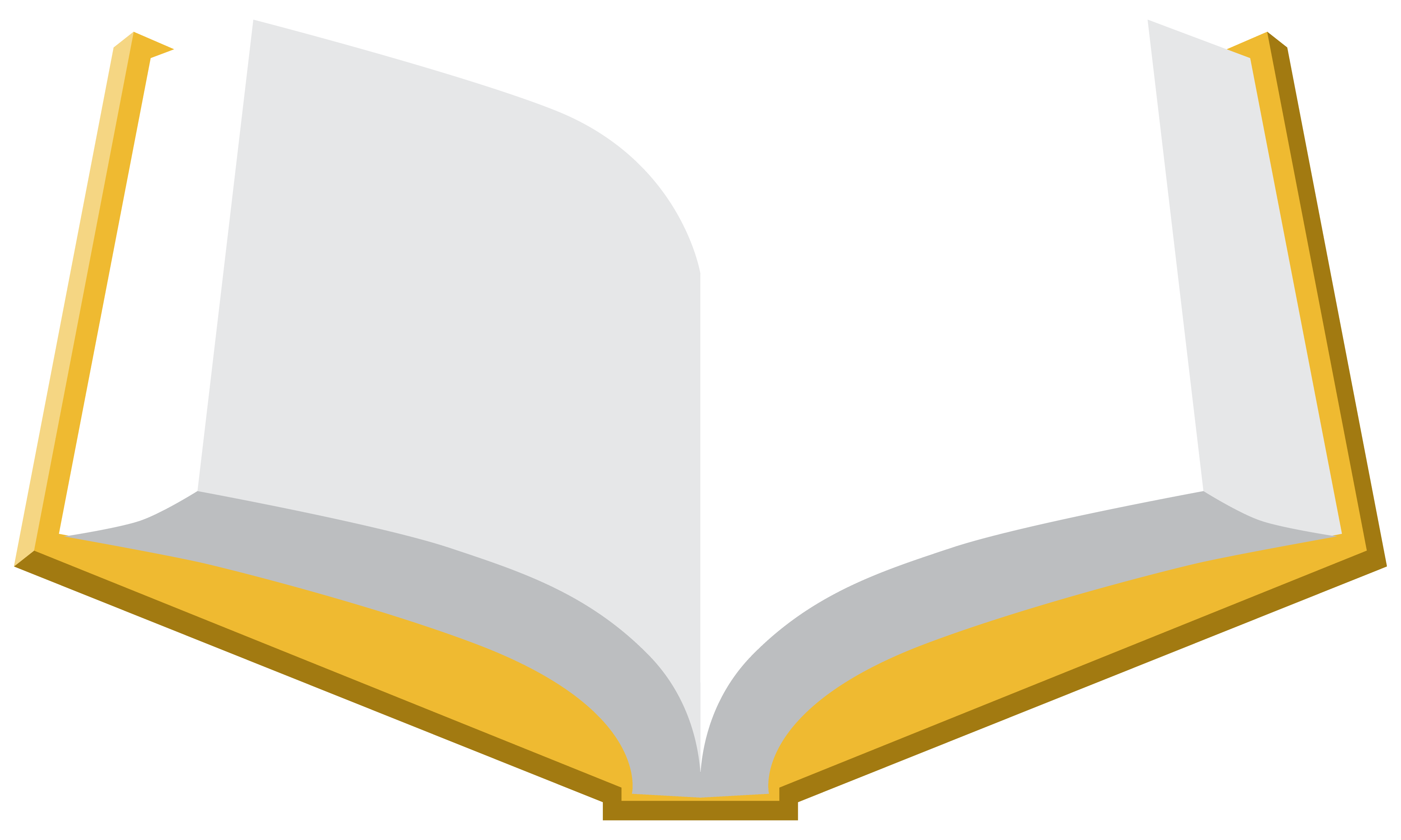 an illustration of an open book yellow and white